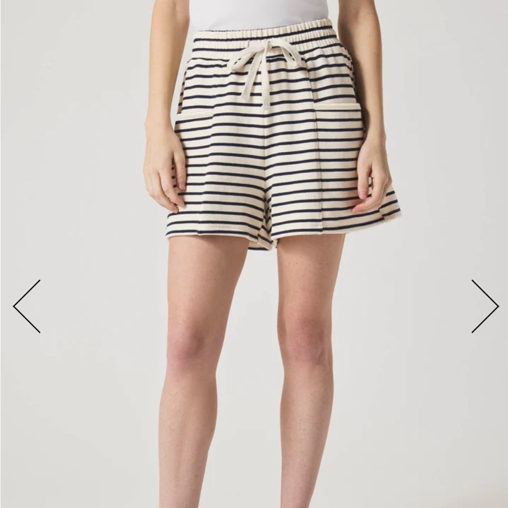 NEW Splendid Navy and White Striped High Waist Shorts